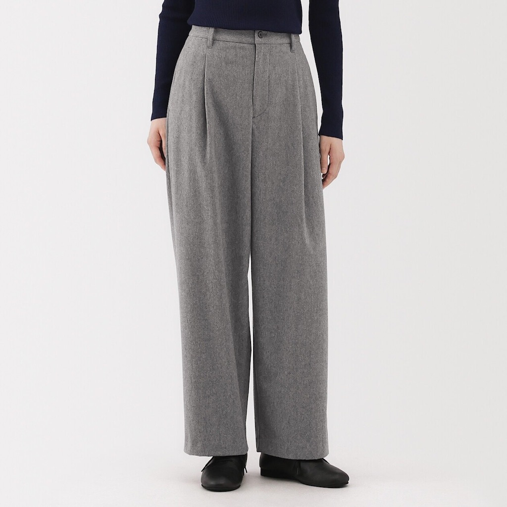 Nwt Muji Brushed Wide Trousers - Sz L